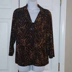 Choices 2 pc black brown top and jacket set  Sz M NWOT